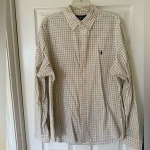 Ralph Lauren Dress shirt, yellow and blue plaid. Size XL